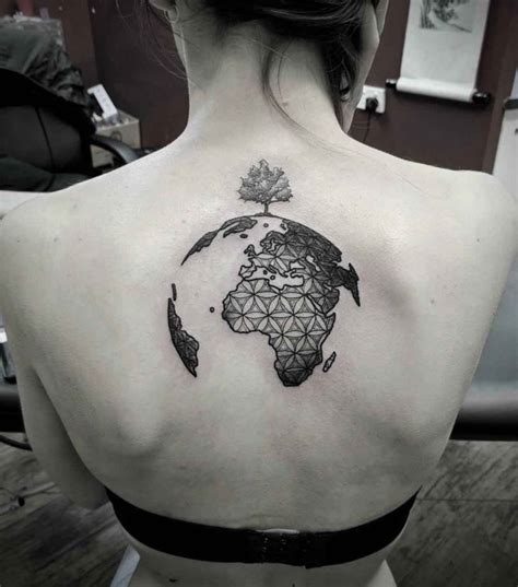 Tree On A Planet Tattoo On Back Best Tattoo Ideas Gallery
