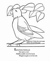 Robin Redbreast Little Rhymes Nursery Goose Mother Coloring Bluebonkers sketch template