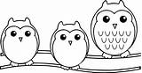 Family Owl Coloring Cute Animal Wecoloringpage Pages sketch template