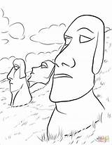 Moai Coloring Easter Sheet Island Template sketch template