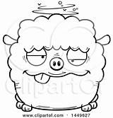 Sheep Drunk Cartoon Lineart Mascot Character Illustration Clipart Royalty Thoman Cory Graphic Vector sketch template