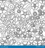Ornamental Decorative Floral Coloring Book Illustration Preview Abstract Adult sketch template
