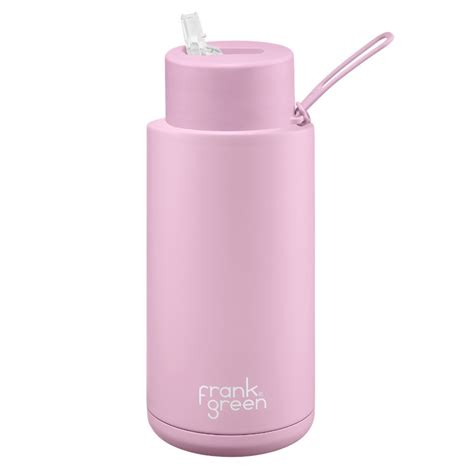 frank green ceramic reusable water bottle   straw lid natural supply