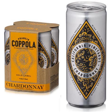 francis coppola diamond series gold label monterey chardonnay  pack ml cans
