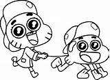 Gumball Darwin Coloring Pages Cute Drawing Walking Da Colorare Amazing Categories sketch template
