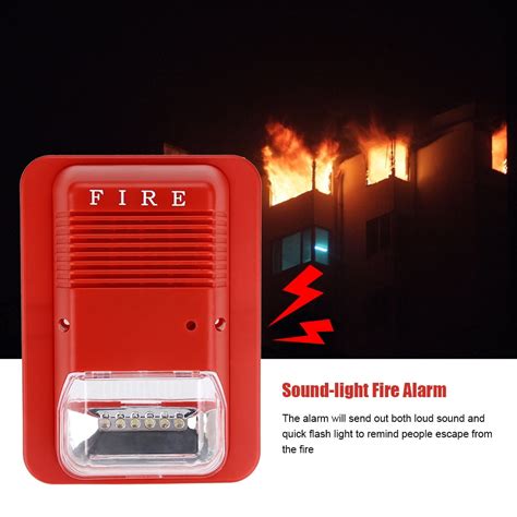 yosoo fire alarm warning strobe light fire alarm sound light fire alarm warning strobe horn