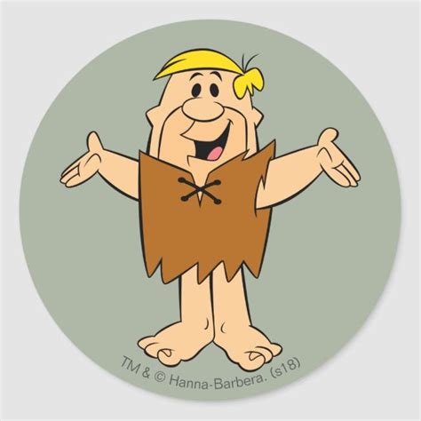 The Flintstones Barney Rubble Classic Round Sticker Zazzle