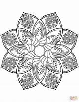 Mandala Coloring Flower Pages Supercoloring Tegninger Blomster Super Books Drawing sketch template