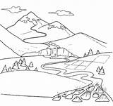 Berg Gebirge Ausmalbild Malvorlage sketch template