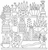 Coloring Succulent Pages Succulents Cactus Terrarium Books Book Cleverpedia Mindful Para Tiny Plant Printable Color Sheet Sheets Pattern Colorear Pintar sketch template