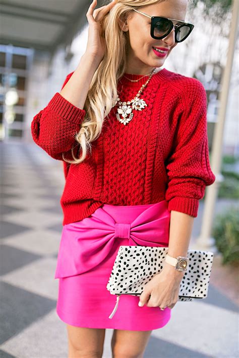 Hot Pink Mini Skirt With Oversized Bow