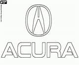 Coloring Acura Pages Car Emblem Brand Brands Logo Printable sketch template