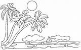 Coloring Palm Tree Nature Drawings sketch template