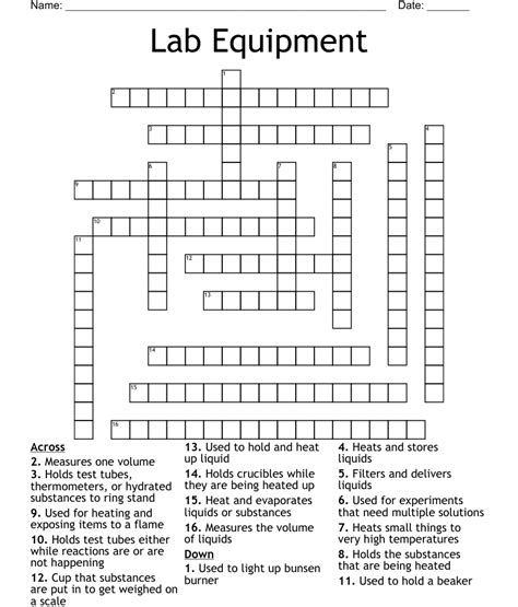 lab equipment crossword wordmint