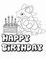 Birthday Coloring Pikachu Pokemon Happy Pages Color sketch template