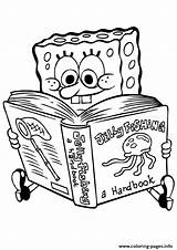 Spongebob Coloring Pages Book Reading Printable Squarepants Print Color Kids Maatjes Tags Gif sketch template