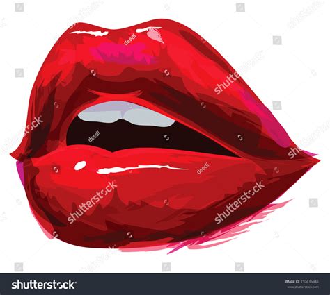 sexy opened lips stock vector royalty free 210436945