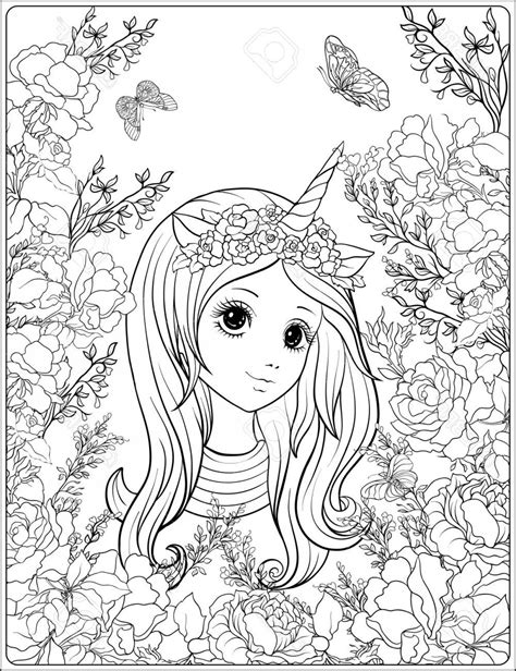 top  ideas  unicorn girl coloring pages home inspiration