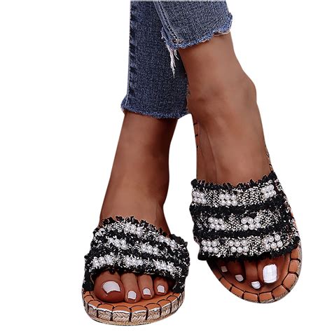 mchoice sandals  women wide widthcomfy rhinestone crystal flat