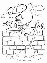 Pigs Little Three Coloring Pages Printable Color Houses Recommended Cartoon sketch template