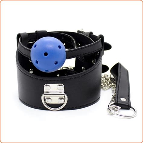 adult sex toy wholesale d ring leather collar with ball