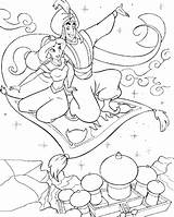 Coloring Aladdin Pages Disney Jasmine Popular sketch template