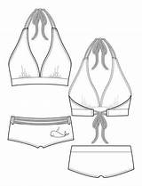 Flat Sketch Croquis Fashion Sketches Bikini Swimwear Flats Drawing Top Halter Paintingvalley Pattern Visit Short Drawings Designersnexus sketch template