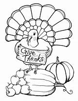Coloring Thanksgiving Pages Turkey Thanks Give Printable Kids sketch template