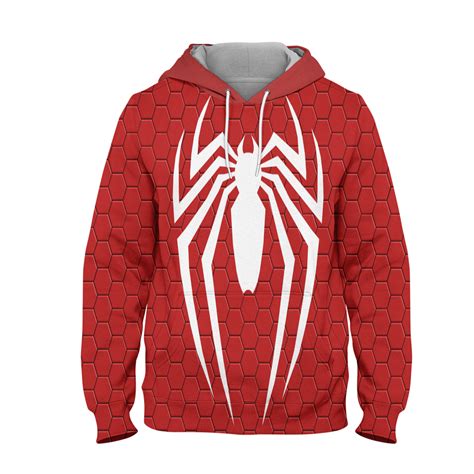 red spider man hoodie  printed pullover hoodie jeedad