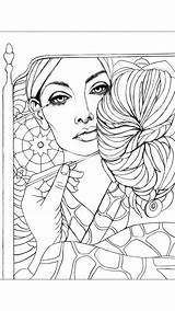 Coloring Pages Grown Ups Portraits Colouring Books Adult sketch template