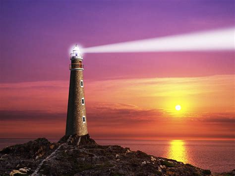 lighthouse  beacon shining