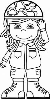 Coloring Soldier Girl Pages Military Wecoloringpage Clip Kaynak sketch template