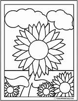 Sunflowers Colorwithfuzzy sketch template