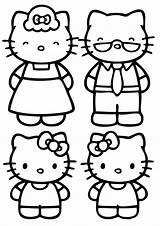 Kitty Hello Coloring Pages Colouring Sheet Para Her Colorear Family sketch template