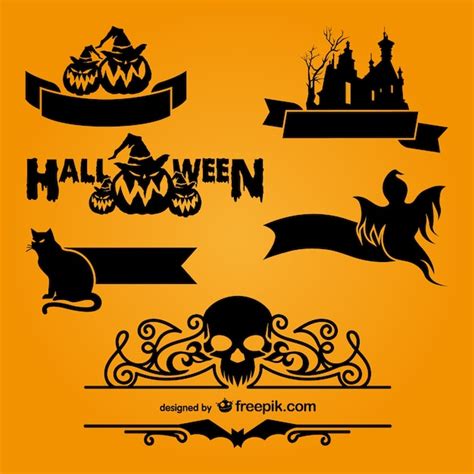 halloween logo templates vector