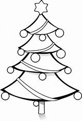 Tree Christmas Coloring Clipart Clipartmag sketch template