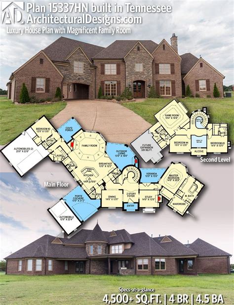 plan hn luxury house plan  magnificent family room   luxury house luxury