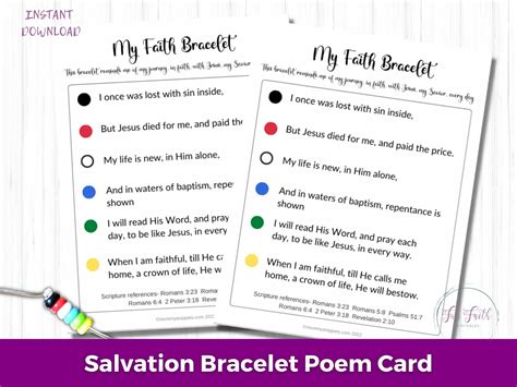 printable salvation bracelet cards cards info