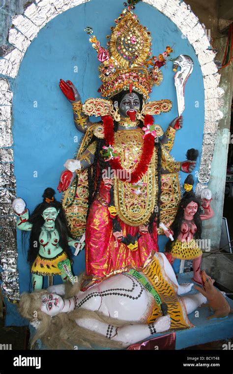 kali hindu goddess standing on lord shiva statue home sculptures