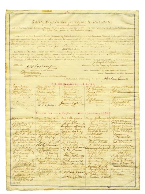 Original 13th Amendment Signed By Abraham Lincoln