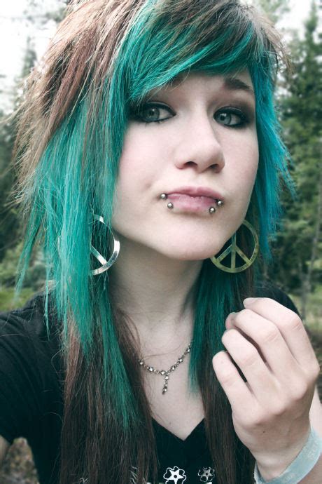 cute girls green hair make up photography image
