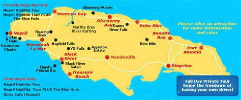 Jamaica Tourist Attractions Map
