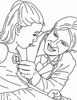 Coloring Stethoscope Doctor Check Doing Getcolorings Getdrawings sketch template