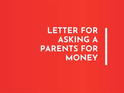 sample letter  parents   money  templates writolaycom