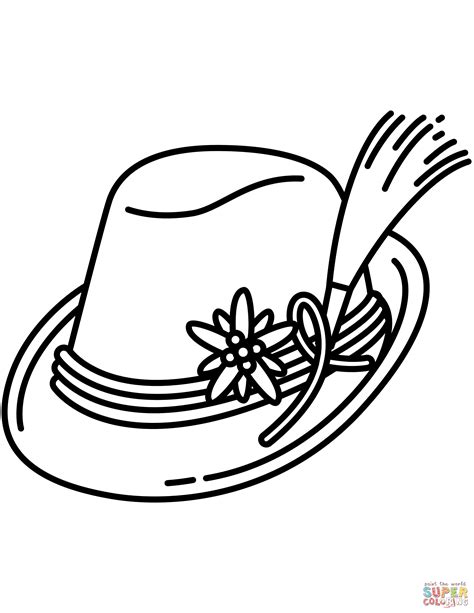 bavarian hat coloring page  printable coloring pages