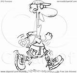 Hiker Male Happy Clip Toonaday Outline Royalty Cartoon Illustration Rf 2021 sketch template