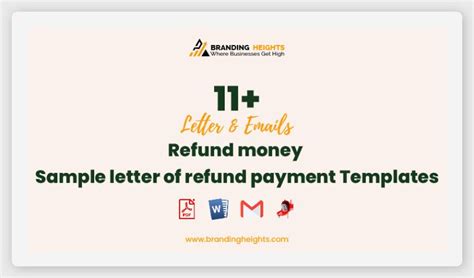 refund money sample letter  refund payment templates