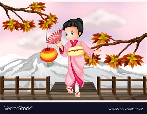 cartoon japanese girl royalty free vector image