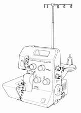 Juki 654de Overlockers Overlock Surjeteuse Lockmachine Onderdelen Naaimachine sketch template