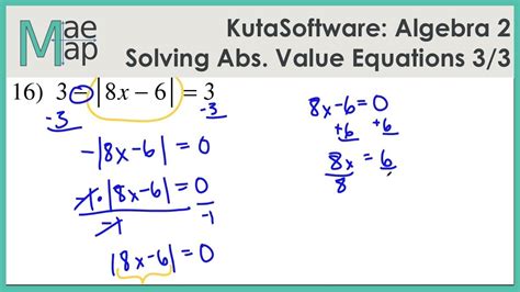 solving absolute  equations worksheet